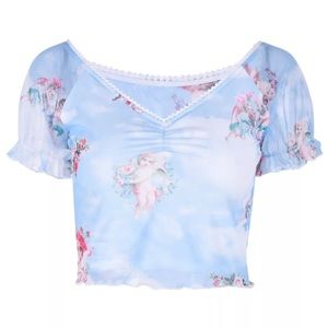 Crop top Angel print